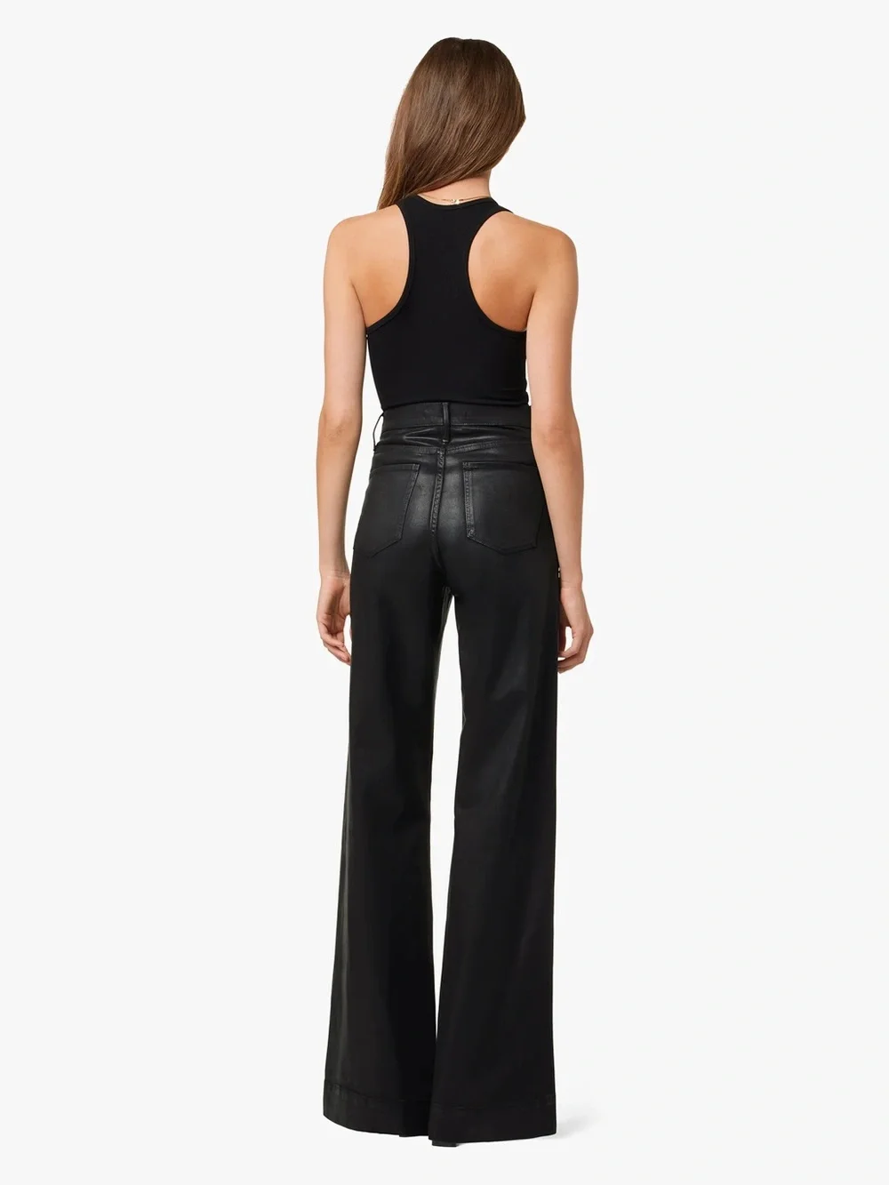 Joes Jeans The MIA High Rise Wide Leg Black Coated Denim